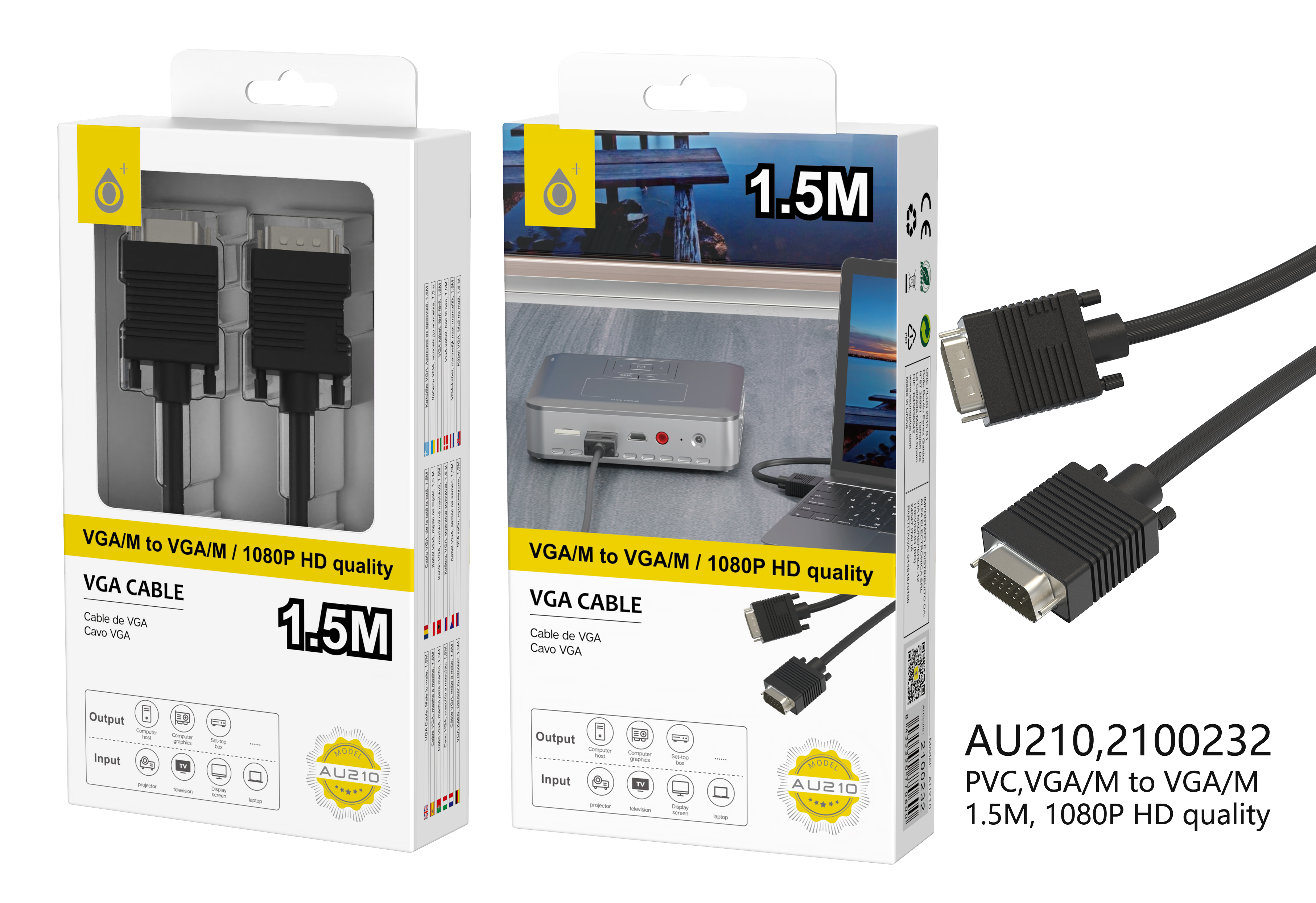 23410112 AU210-Cable VGA (M-M)1.5M