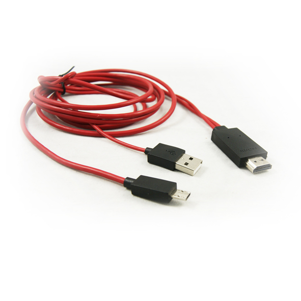 Cable MHL a HDMI  para Samsung Galaxy S3 Rojo