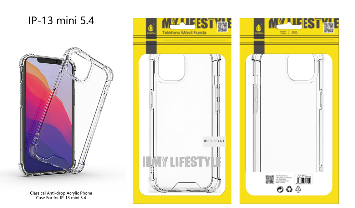 KS IP 13 mini 5,4 TR Funda de Movil Acrilico Anti-Golpes para Iphone 13 mini 5,4 pulgada, Transparente