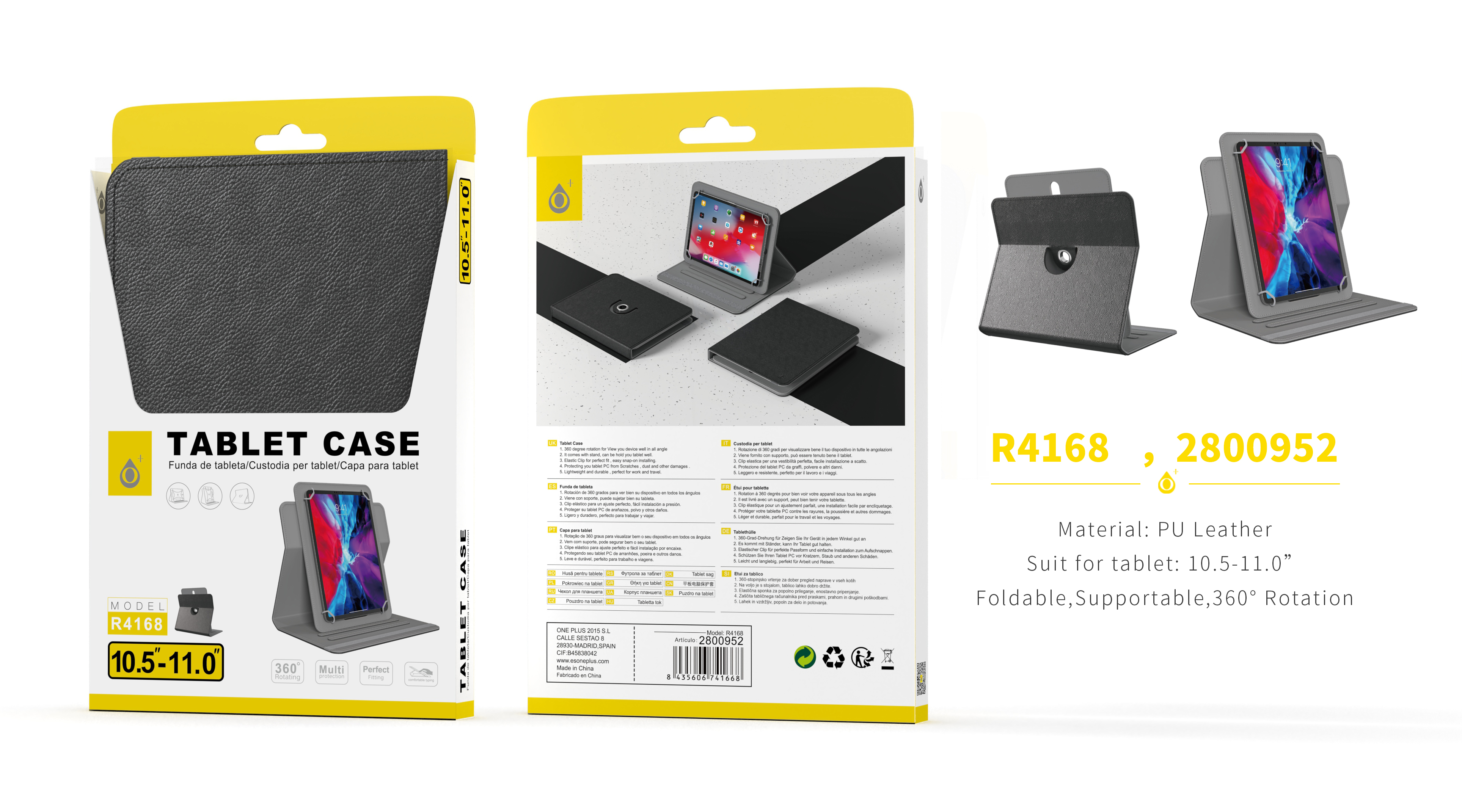 R4168 NE Funda universal  Portable para Tablet 10.5-11.0 pulgada Negro