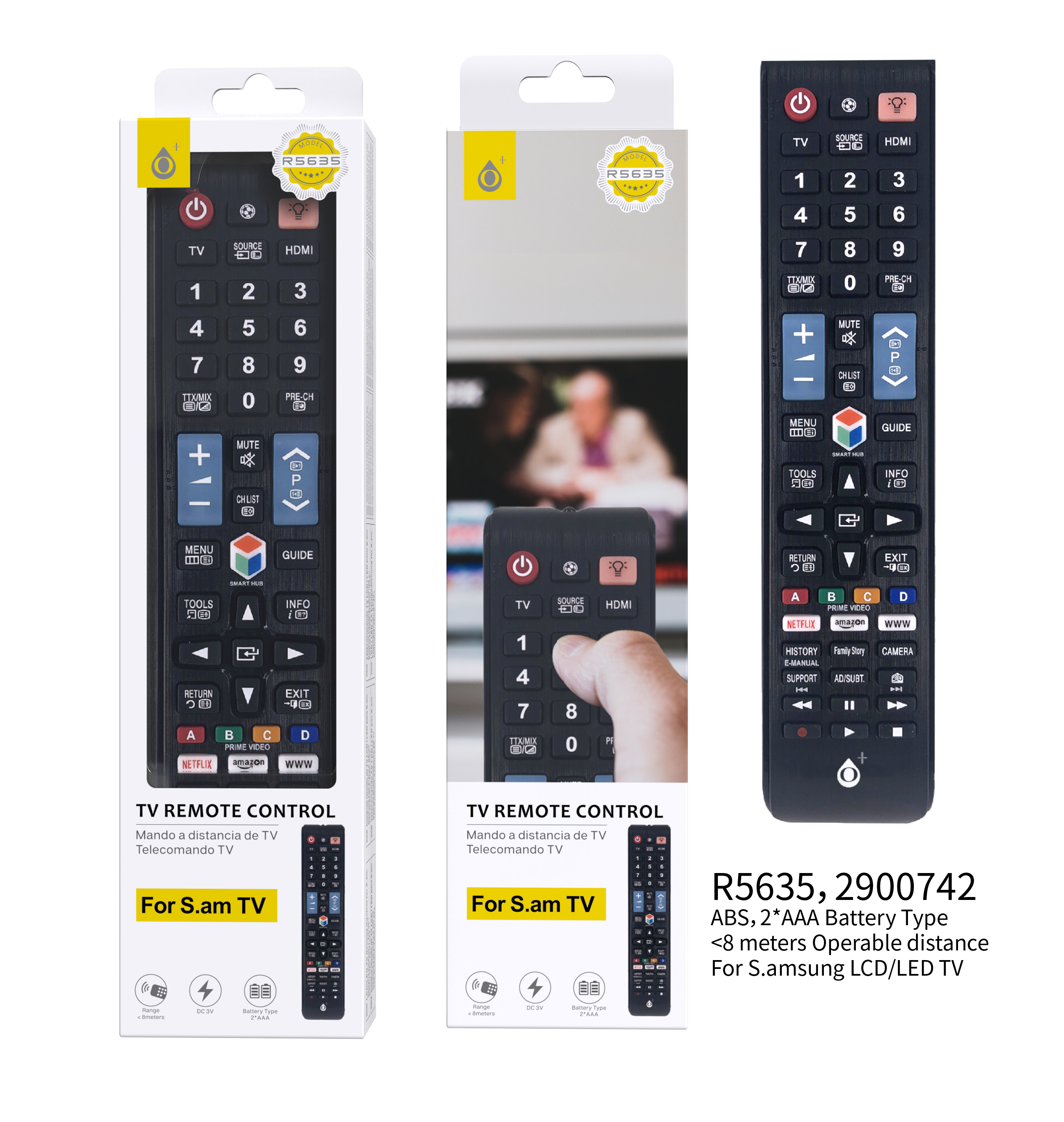 R5635 NE Mando Universal de TV para Samsung , Negro