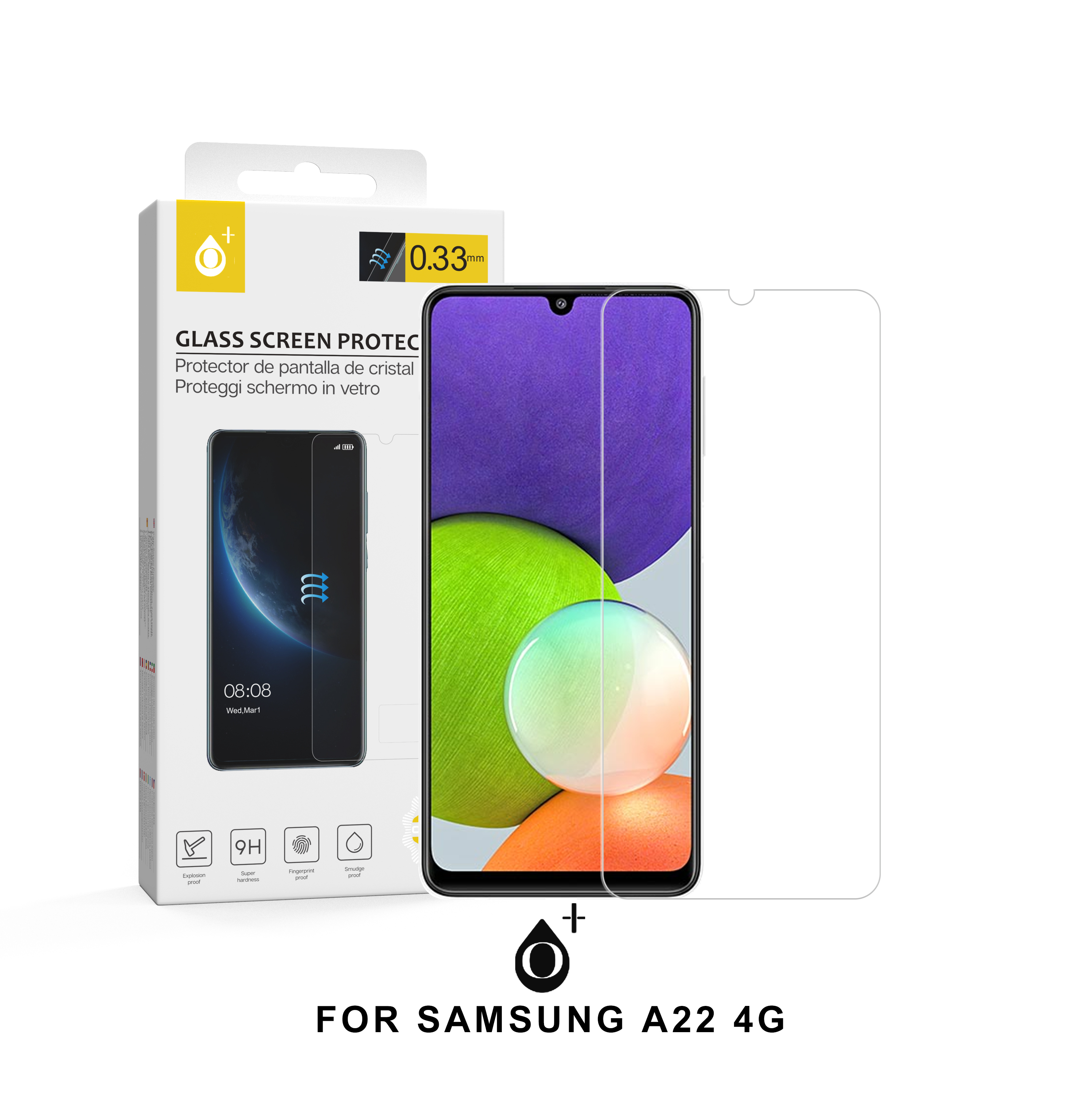 SA A22 4G Protector de Pantalla de Cristal para Samsung A22 4G