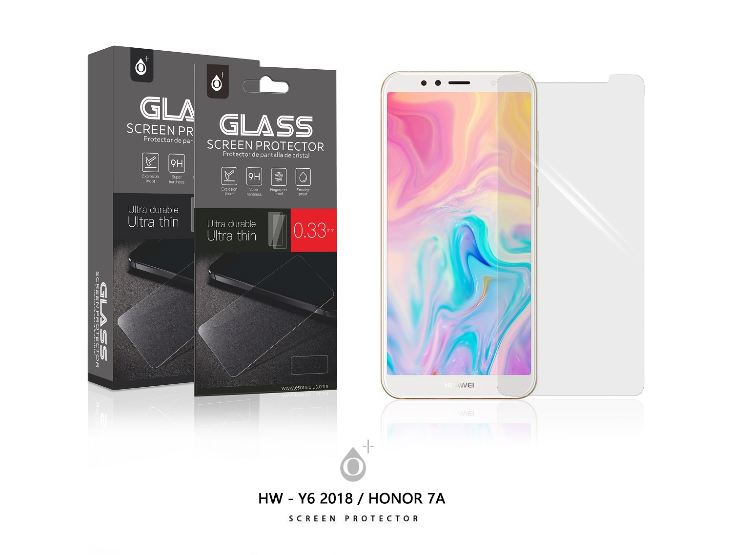 HW Y6 2018/Honor 7A Protector de Pantalla Cristal para Huawei Y6 2018/Honor 7A