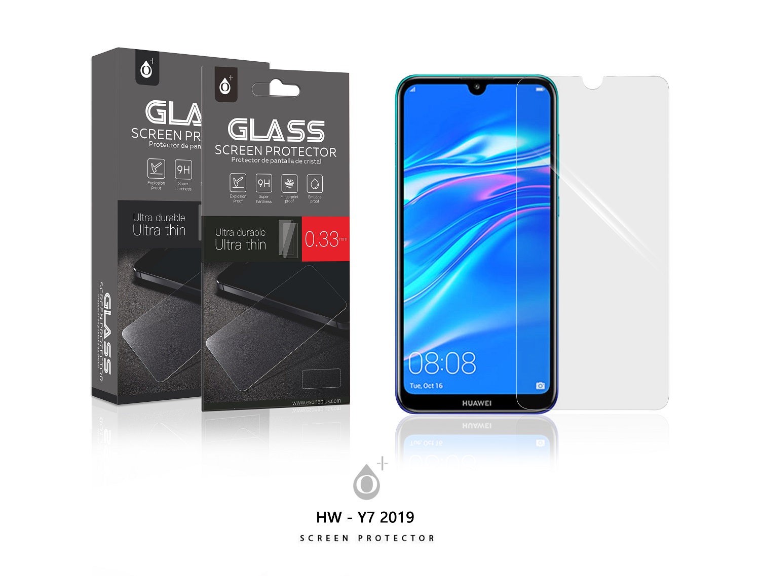 HW Y7 2019 Protector de Pantalla Cristal para Huawei Y7 2019