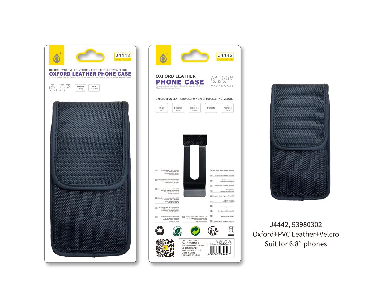 J4442 NE Funda de cinturon vertical para Smartphone con Tela Oxford, Para movil hasta 6.8 pulgadas,