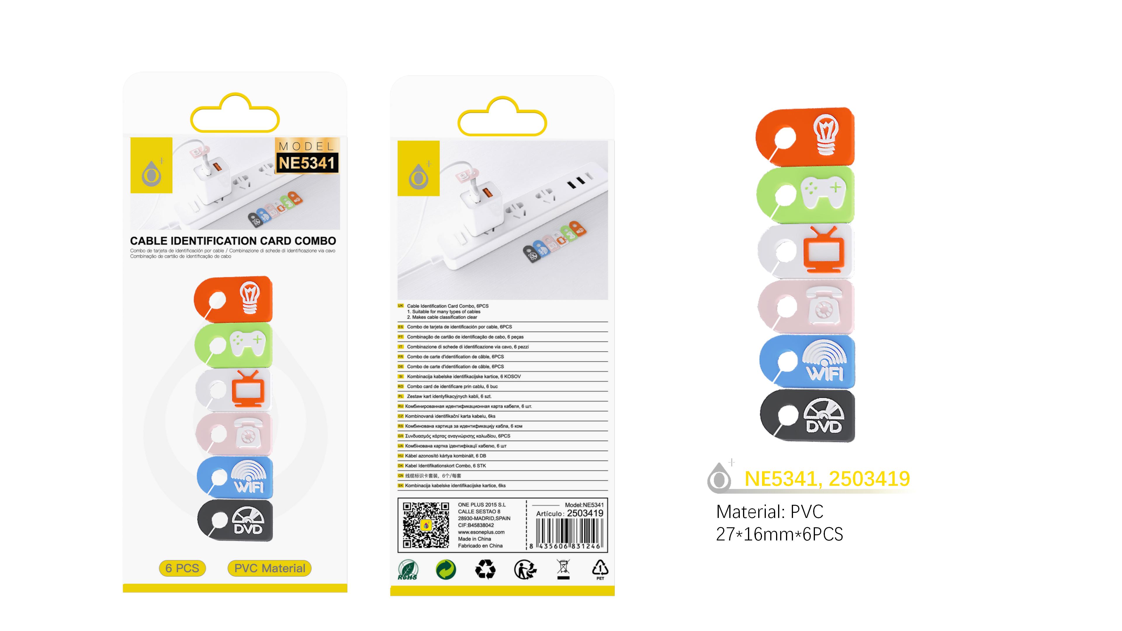 NE5341 Etiqueta para identificar cables 4pcs